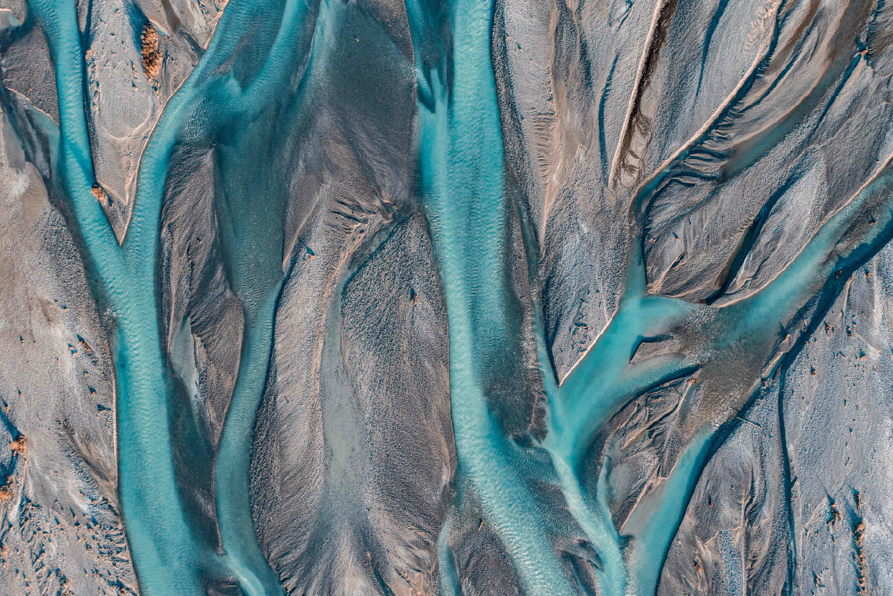 Blue Braided River in New Zealand Print 100% Australian Made - Bella Home Decor