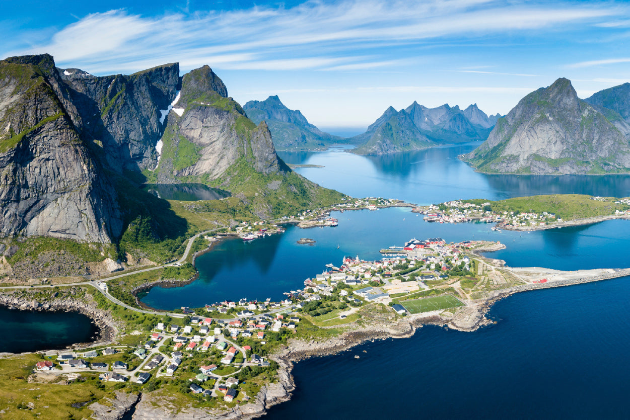 A Scenic View of Lofoten on the Water with Mountains Home Decor Premium Quality Poster Print Choose Your Sizes - Bella Home Decor