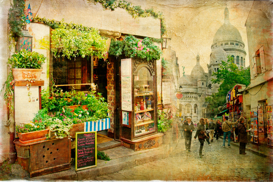 Parisian Streets - Montmartre Home Decor Premium Quality Poster Print Choose Your Sizes - Bella Home Decor