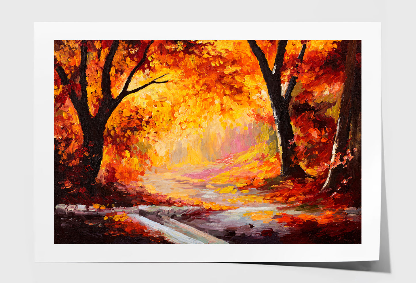 Autumn Forest Oil Painting Wall Art Limited Edition High Quality Print Unframed Roll Canvas None