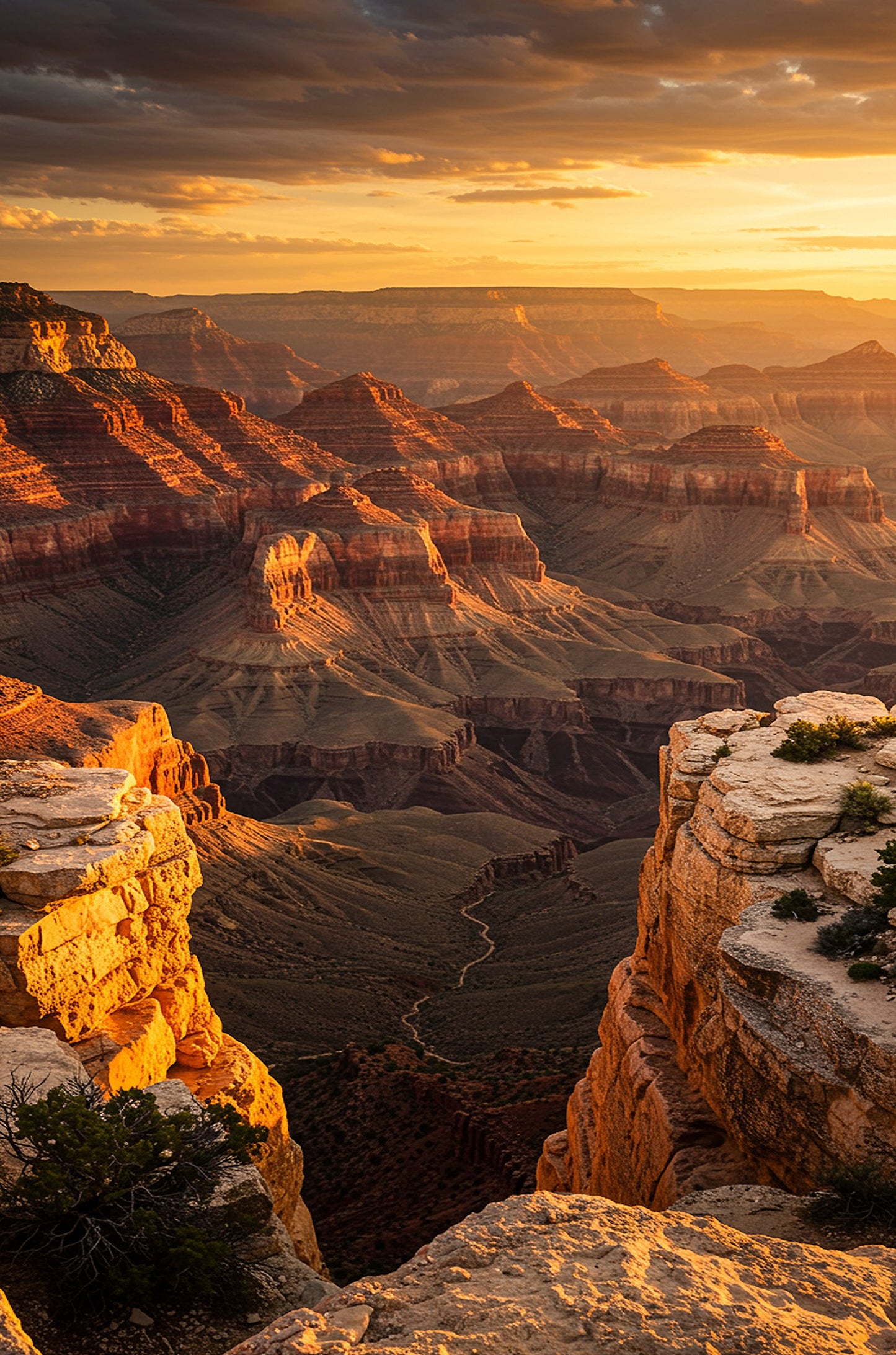 Grand Canyon National Park Sunset View 60x90cm Metal Print Ready to Hang