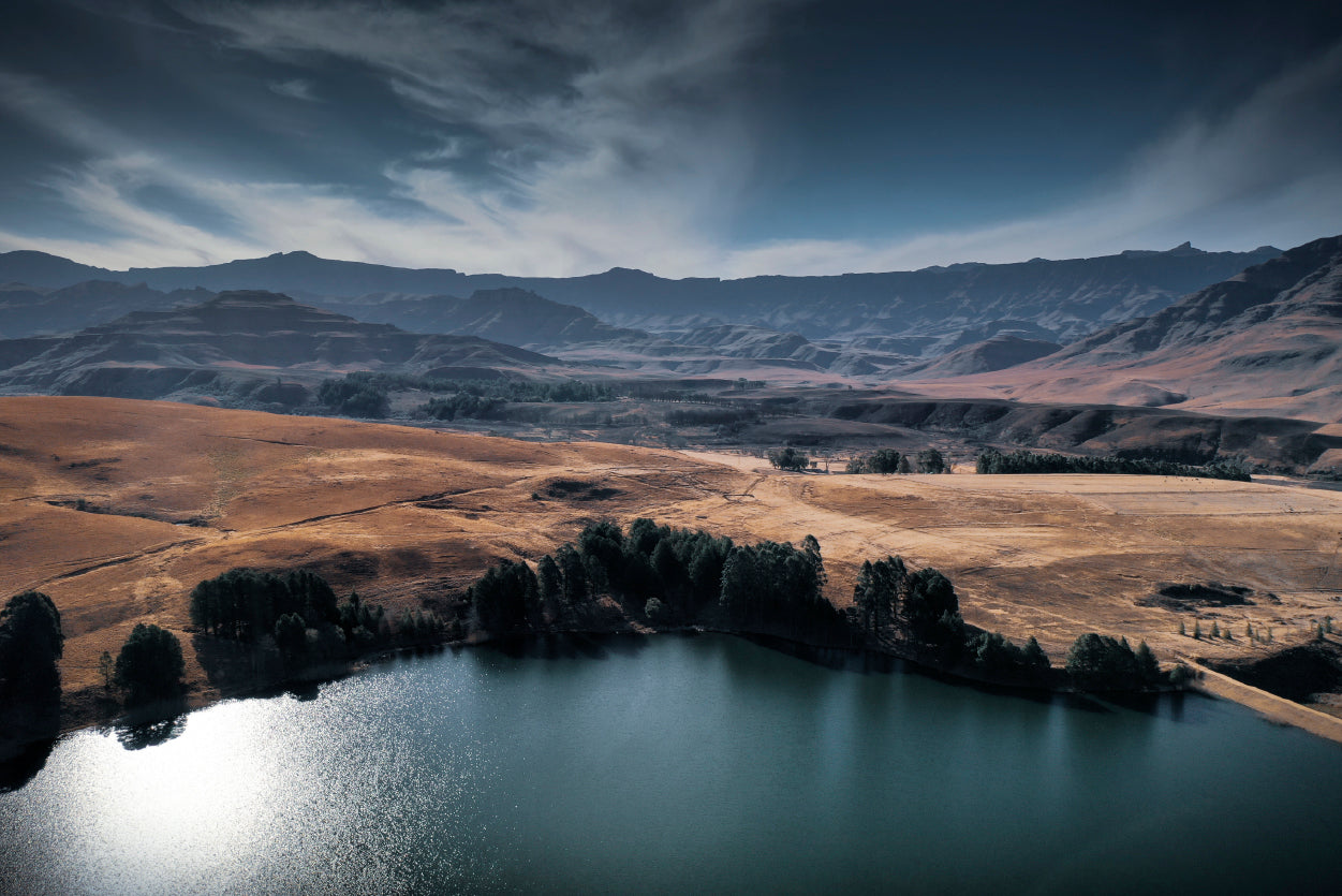 A Serene Lake Nestled Among Hills Home Decor Premium Quality Poster Print Choose Your Sizes - Bella Home Decor