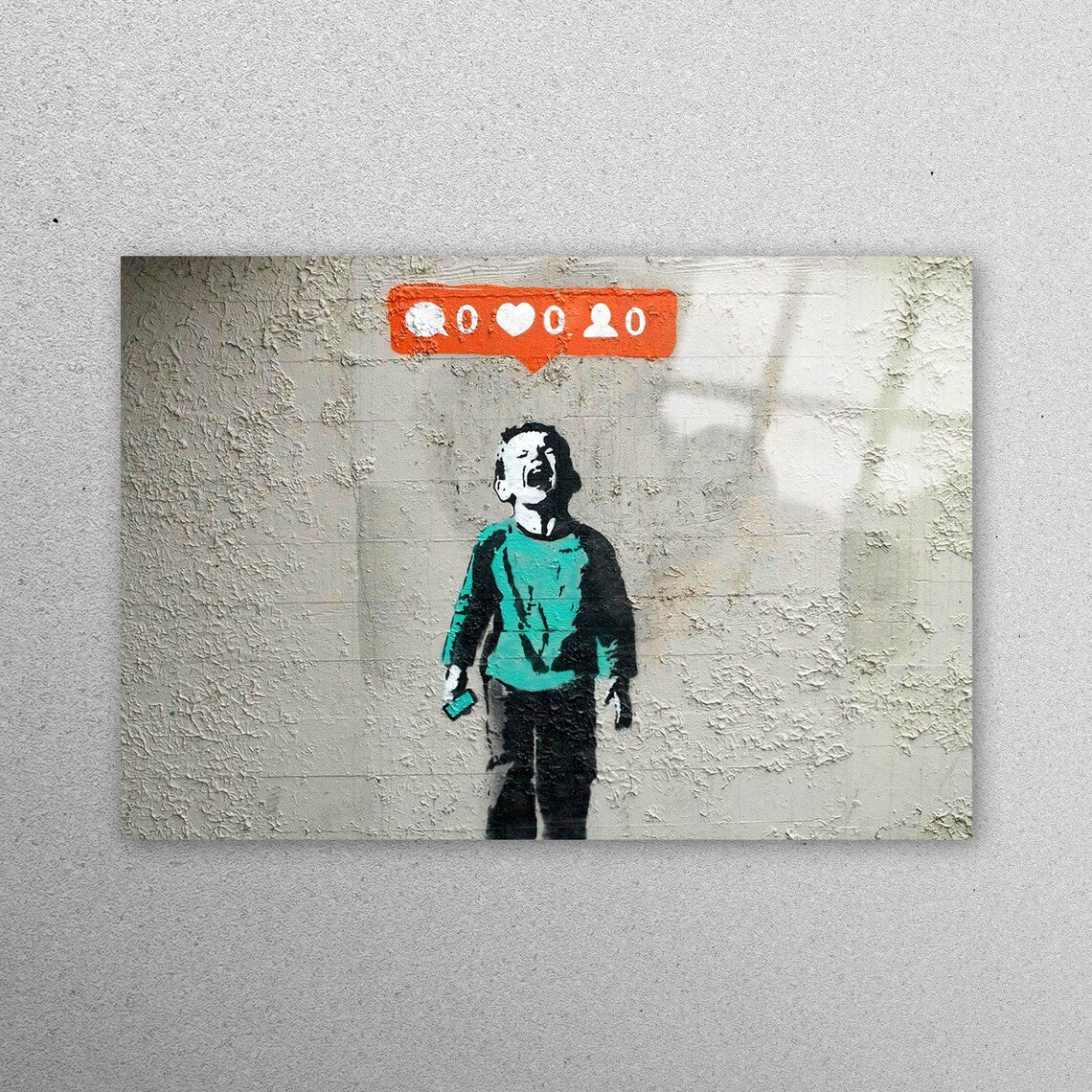 Banksy Crying Child Acrylic Glass Print Tempered Glass Wall Art 100% Made in Australia Ready to Hang
