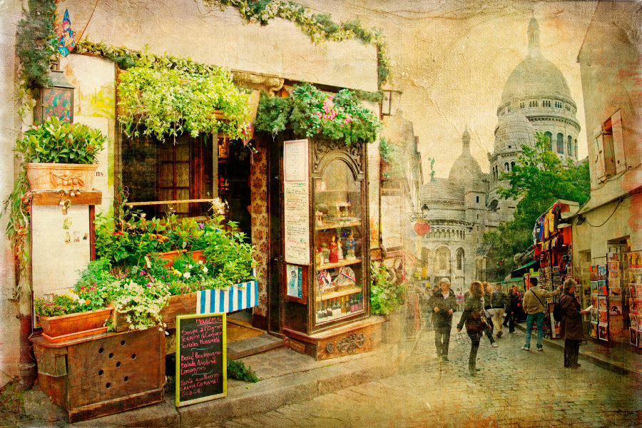 Parisian Streets - Montmartre Acrylic Glass Print Tempered Glass Wall Art 100% Made in Australia Ready to Hang - Bella Home Decor
