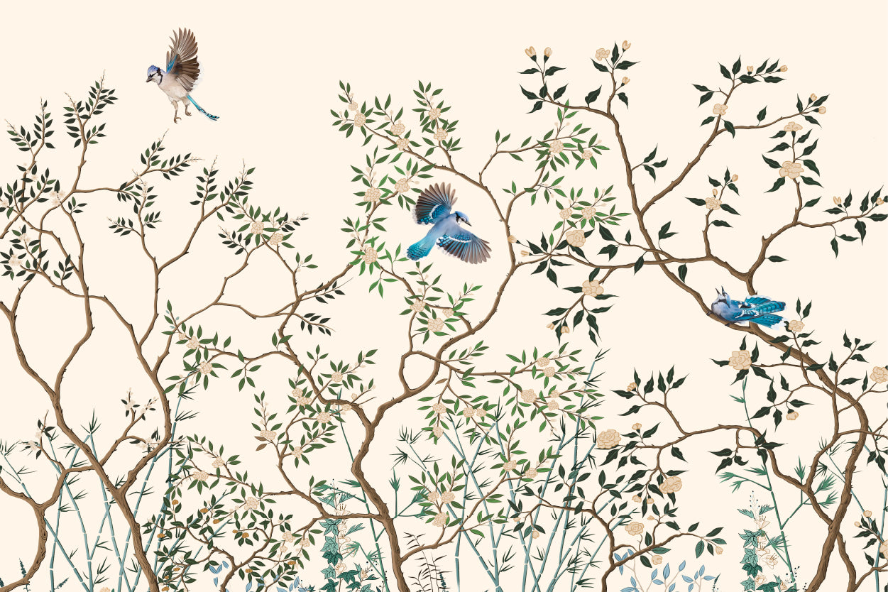 Flowers Trees And Branches with Birds Wall Art Decor 100% Australian Made