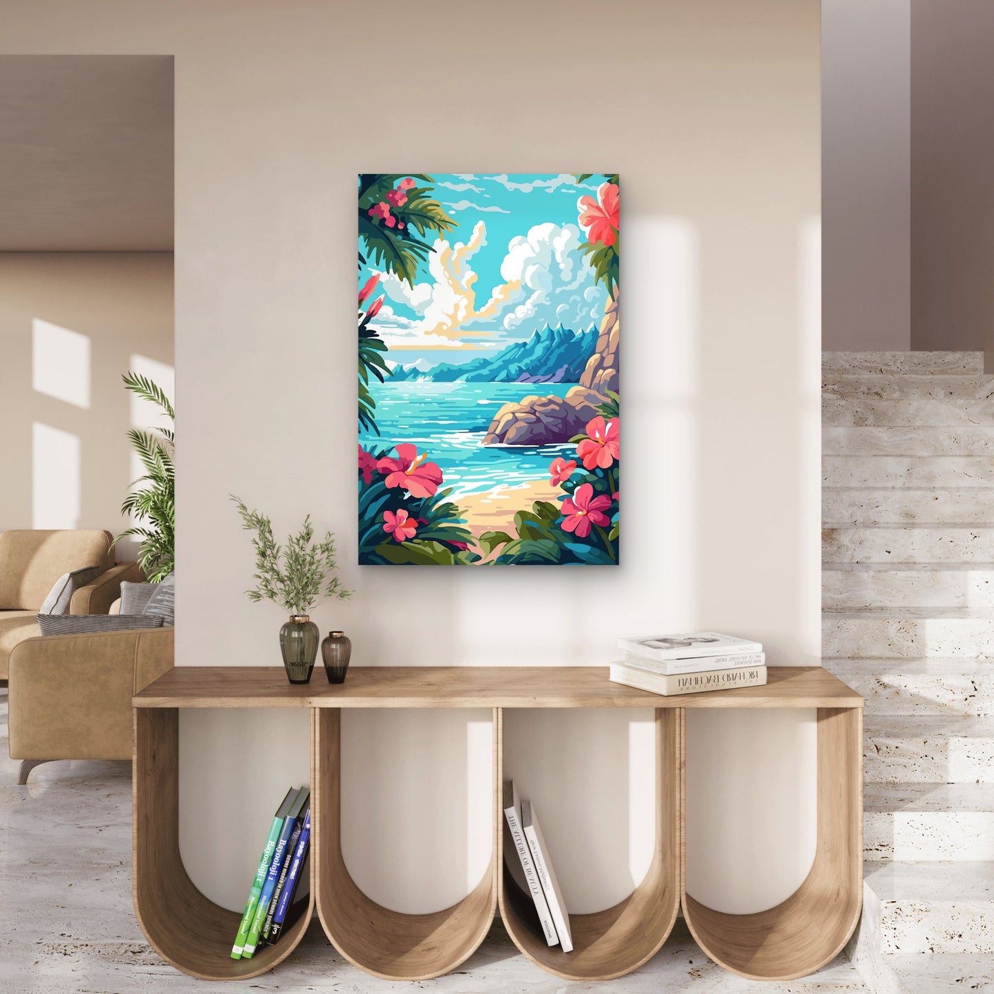 Flower Design With Beautiful Background 40x60cm Metal Print Ready to Hang