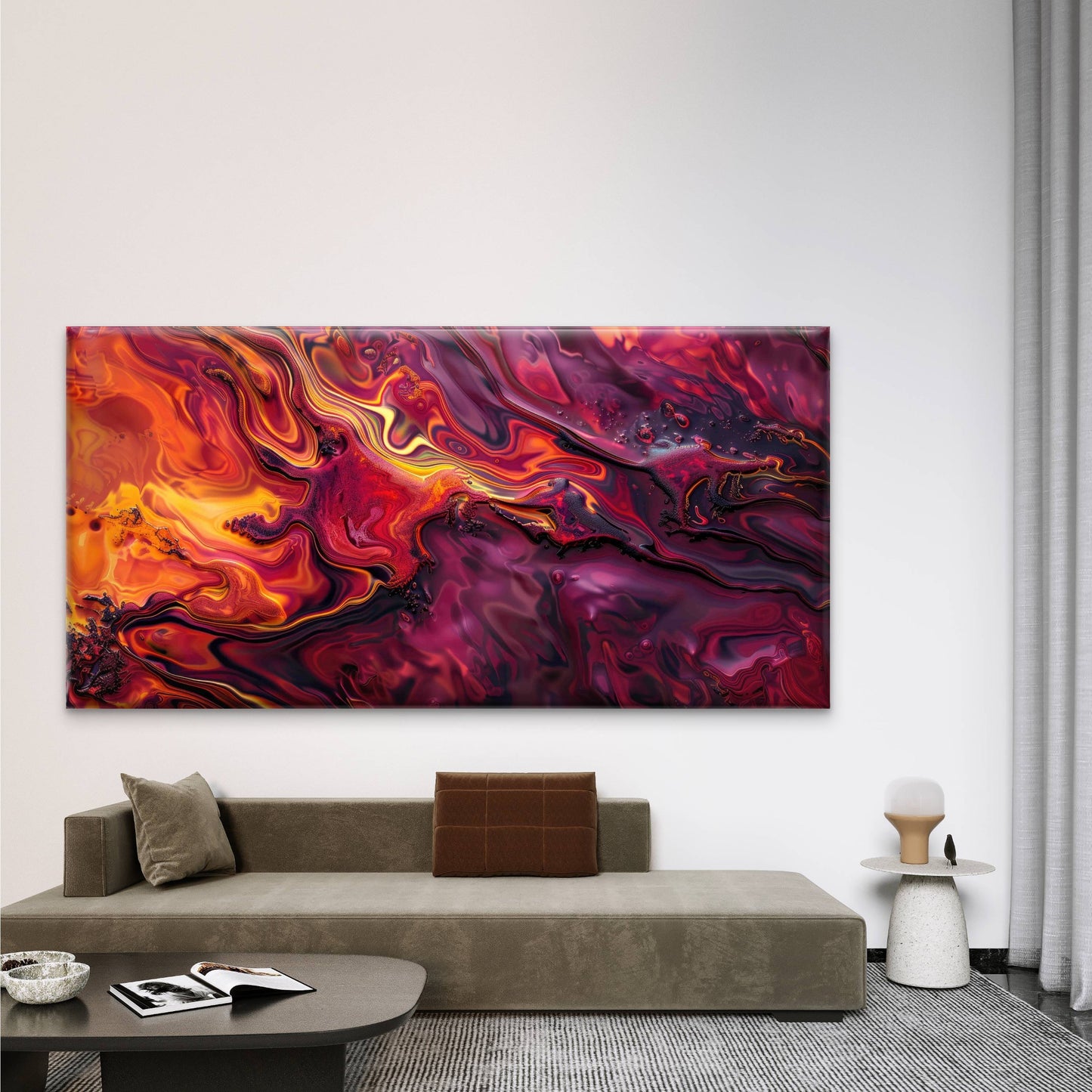 Colourful Acrylic Bubbles Fluid Wall Art Canvas Office Home Room Framed 120x60cm