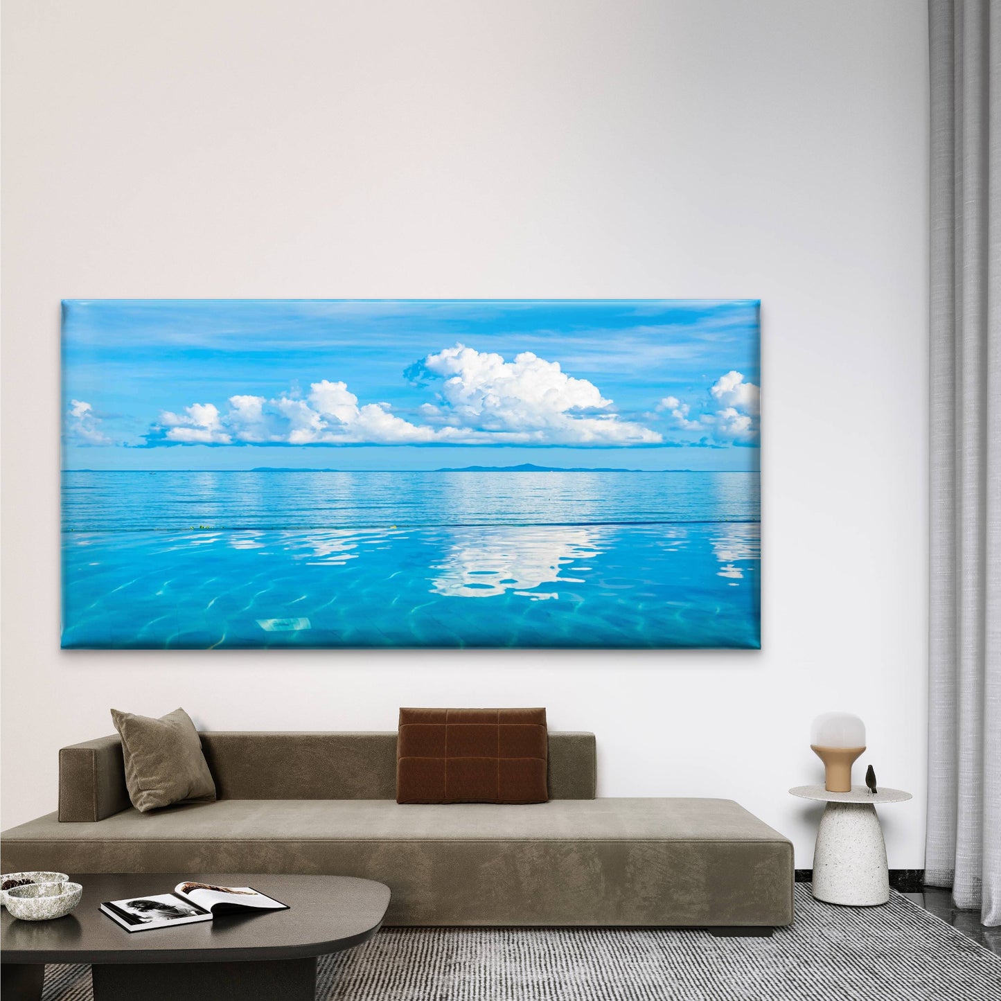 Beautiful Sea Ocean Cloud Wall Art Canvas Office Home Room Framed 120x60cm