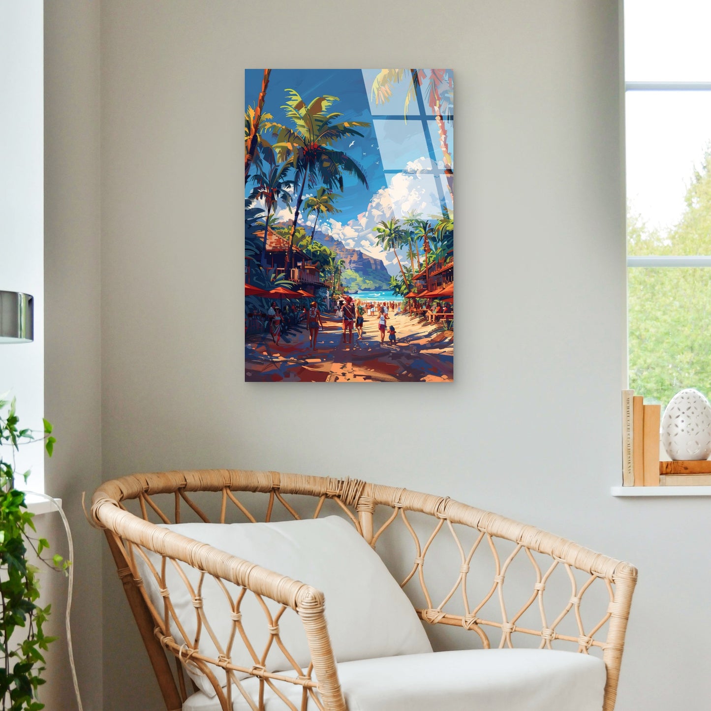 Tropical Island Beach Resort Acrylic Glass Printing Wall Art Australian Made Quality
