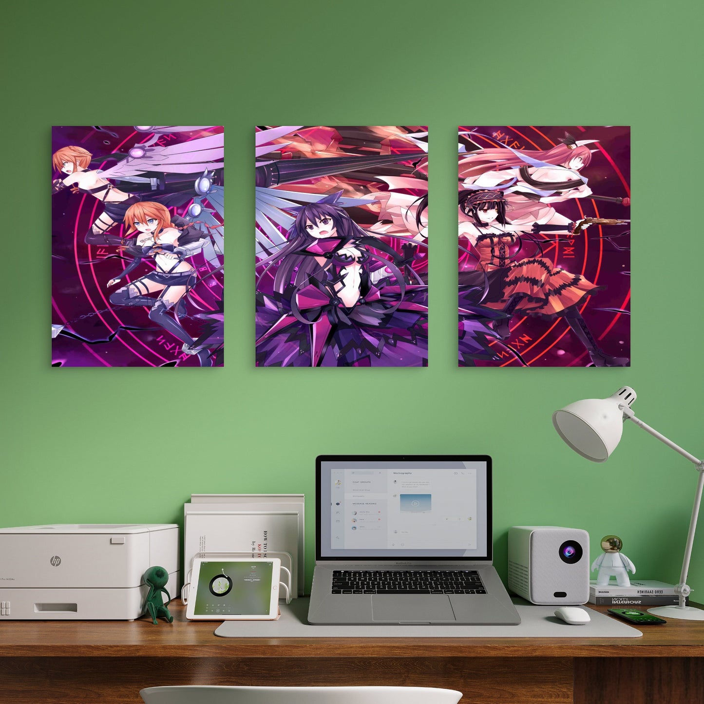 3pcs Sci-Fi Valkyrie Summoning Metal Print Ready to Hang Art