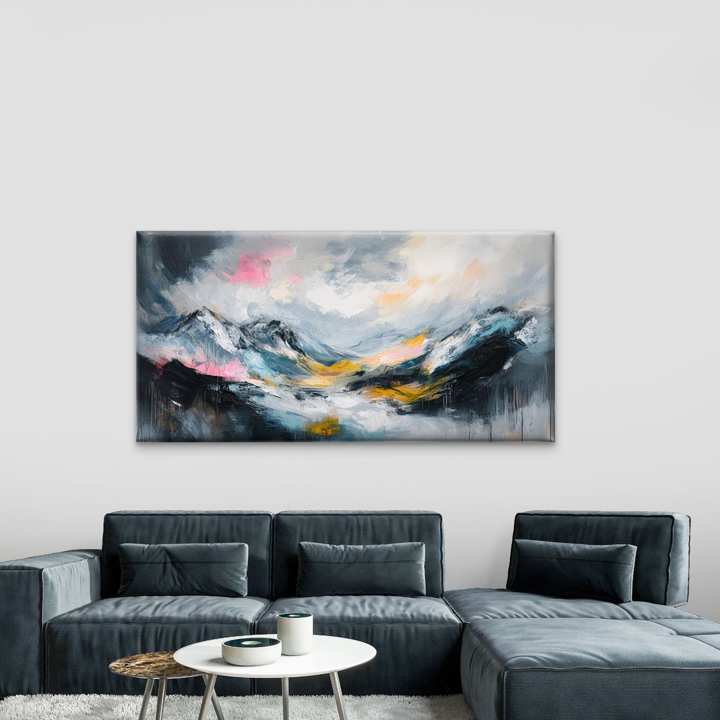 Bold Strokes High Altitudes Wall Art Canvas Office Home Room Framed 120x60cm - Bella Home Decor