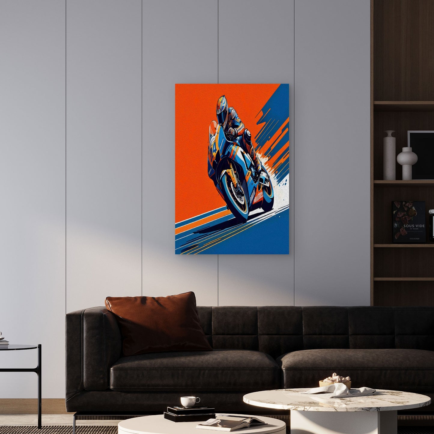 The Velocity Blast of a Superbike Racer 40x60cm Metal Print Ready to Hang