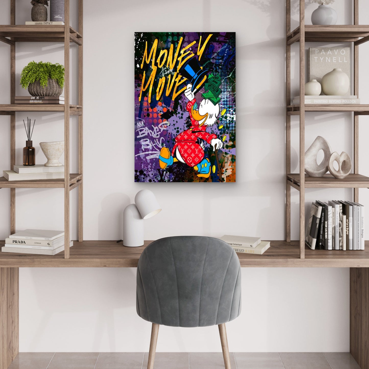 Millionaire Duck Professional Graffiti 40x60cm Metal Print Ready to Hang