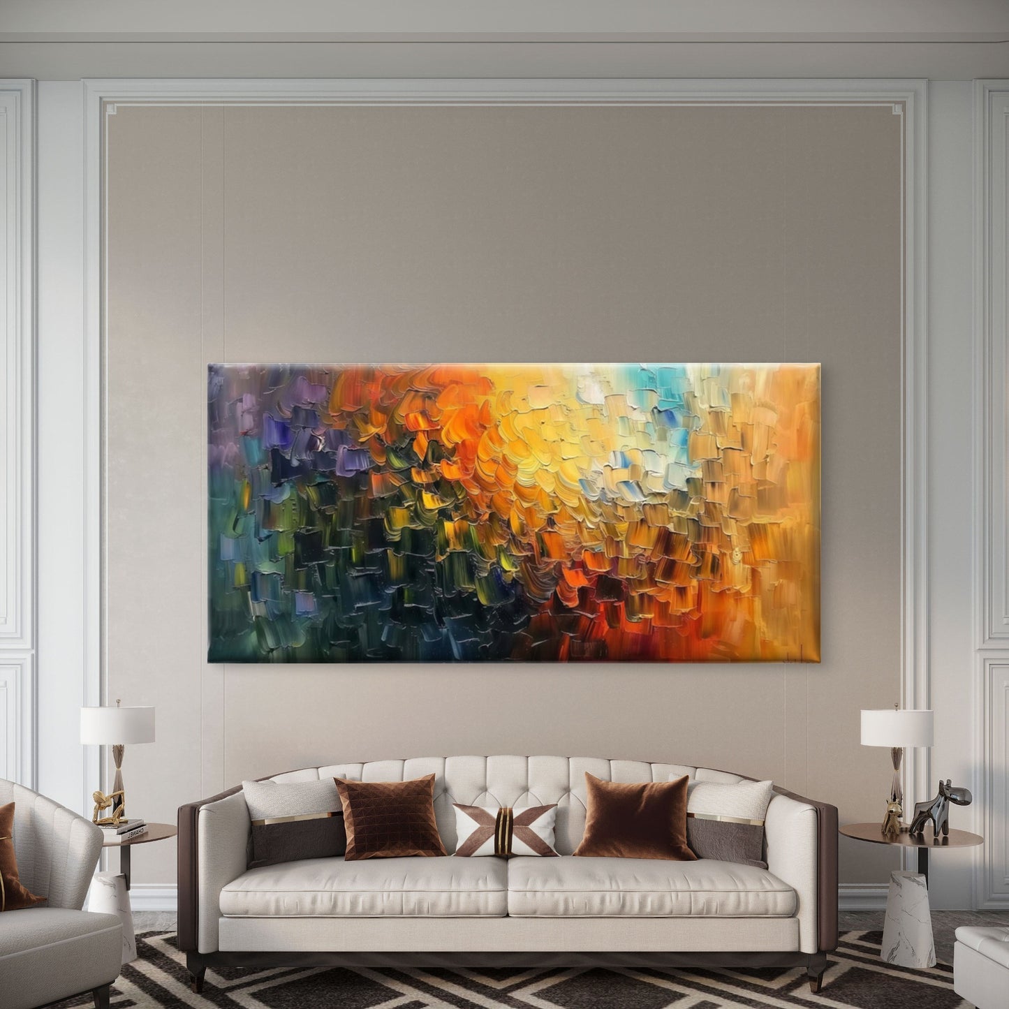 Abstract Colorful Texture Wall Art Canvas Office Home Room Framed 120x60cm