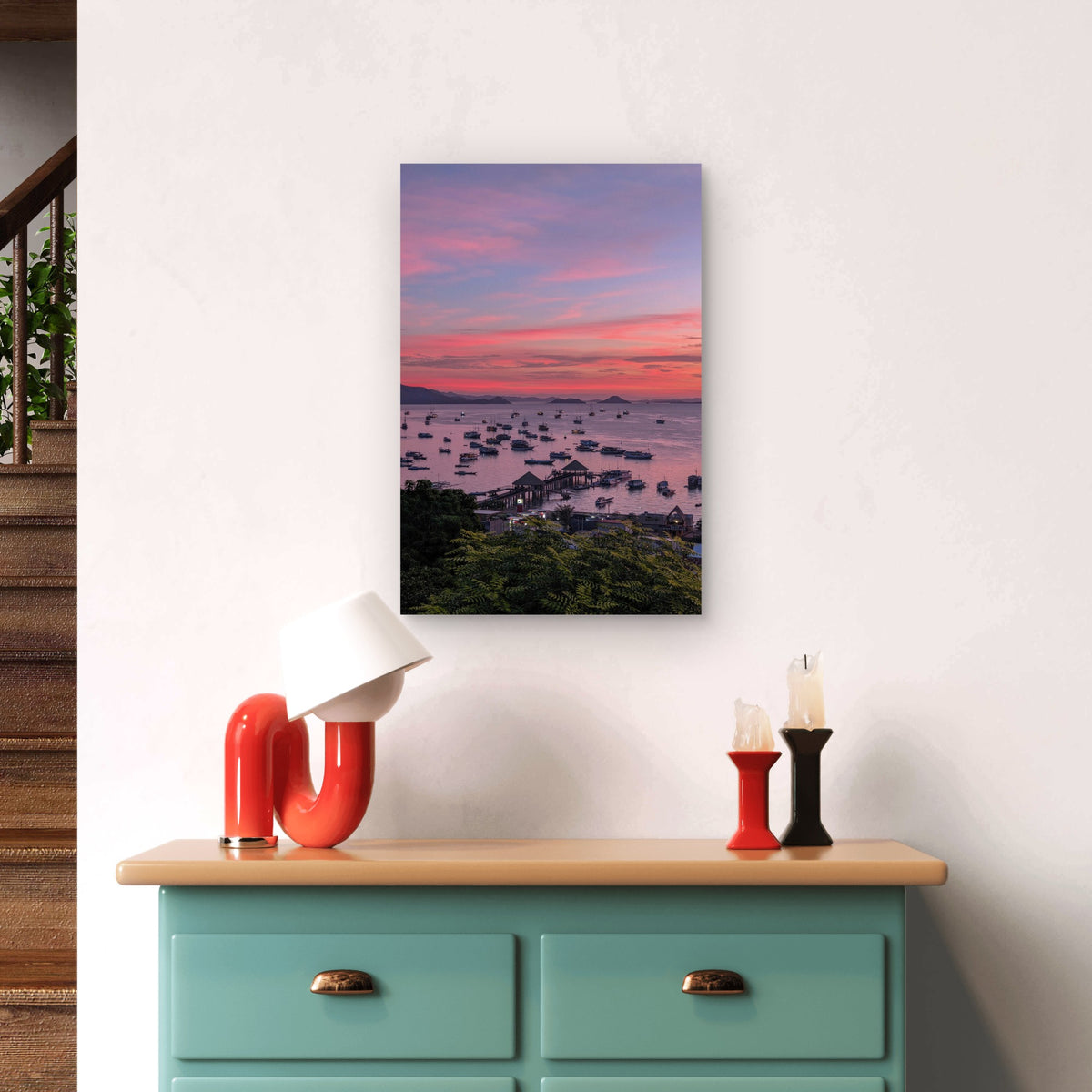 Sunset View In The City Of Labuan Bajo Indonesia 40x60cm Metal Print Ready to Hang