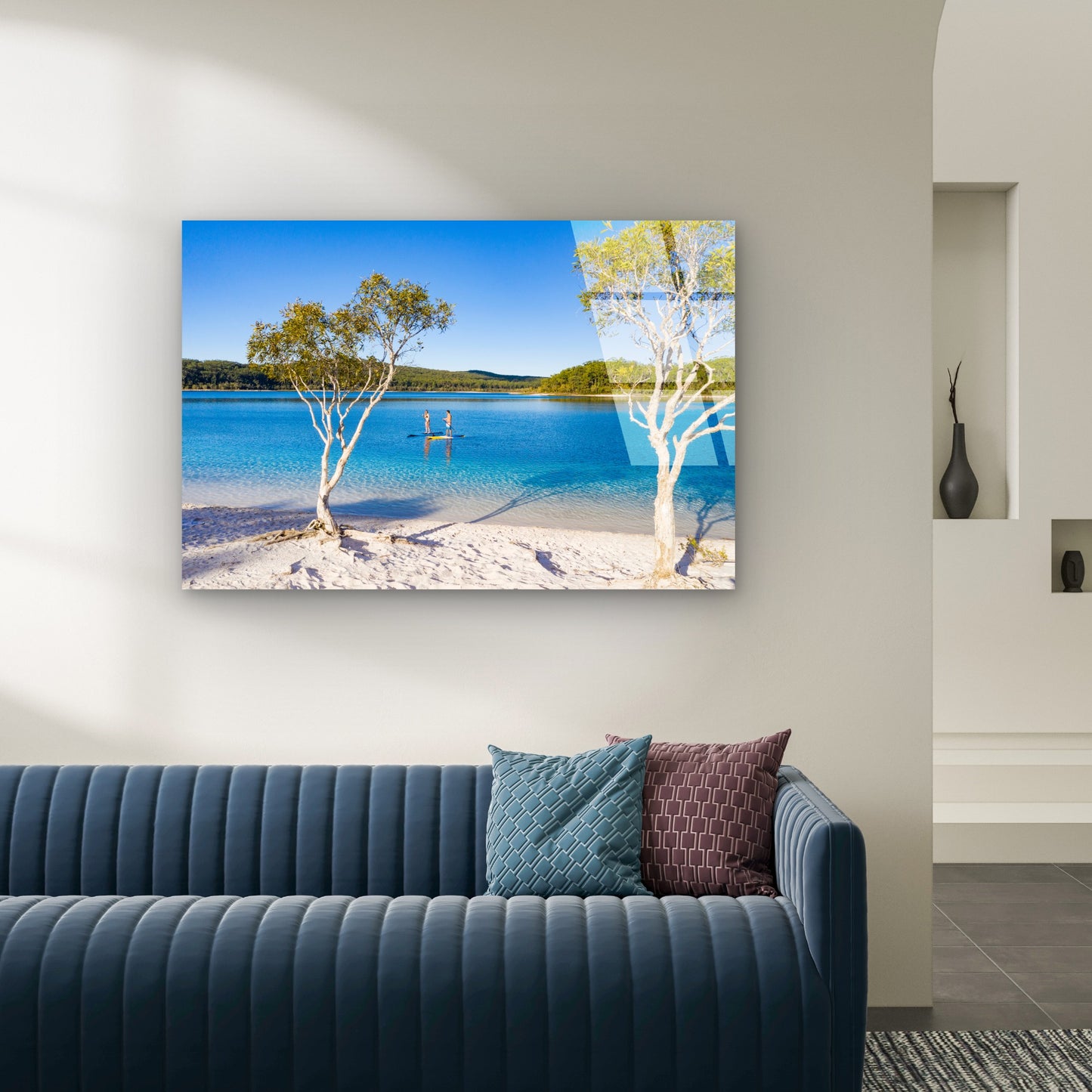Lake McKenzie Turquoise Clear Water Acrylic Glass Printing Wall Art Australian Made Quality