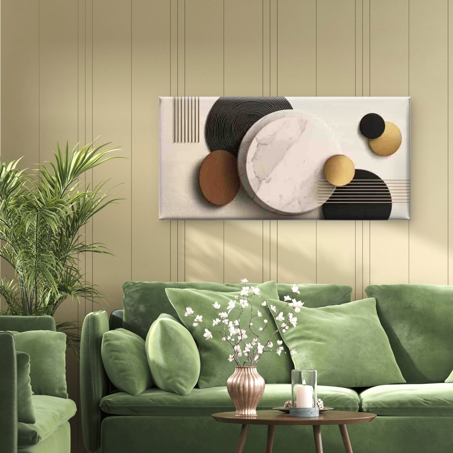 Geometric Shapes Paintings Wall Art Canvas Office Home Room Framed 120x60cm
