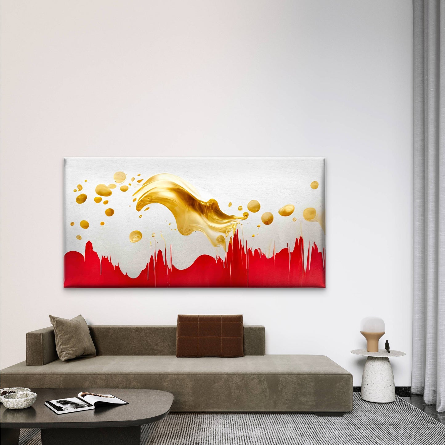 Abstract Mixed Paint Background Wall Art Canvas Office Home Room Framed 120x60cm