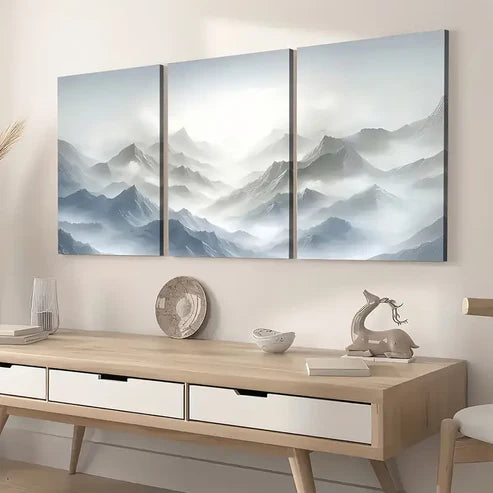 3pcs Ready to Hanging, Art Wind Mountain Formation Scenery, Art Wall Art Set Canvas Unframed - High Quality Print 100% Australian Made Wall Canvas