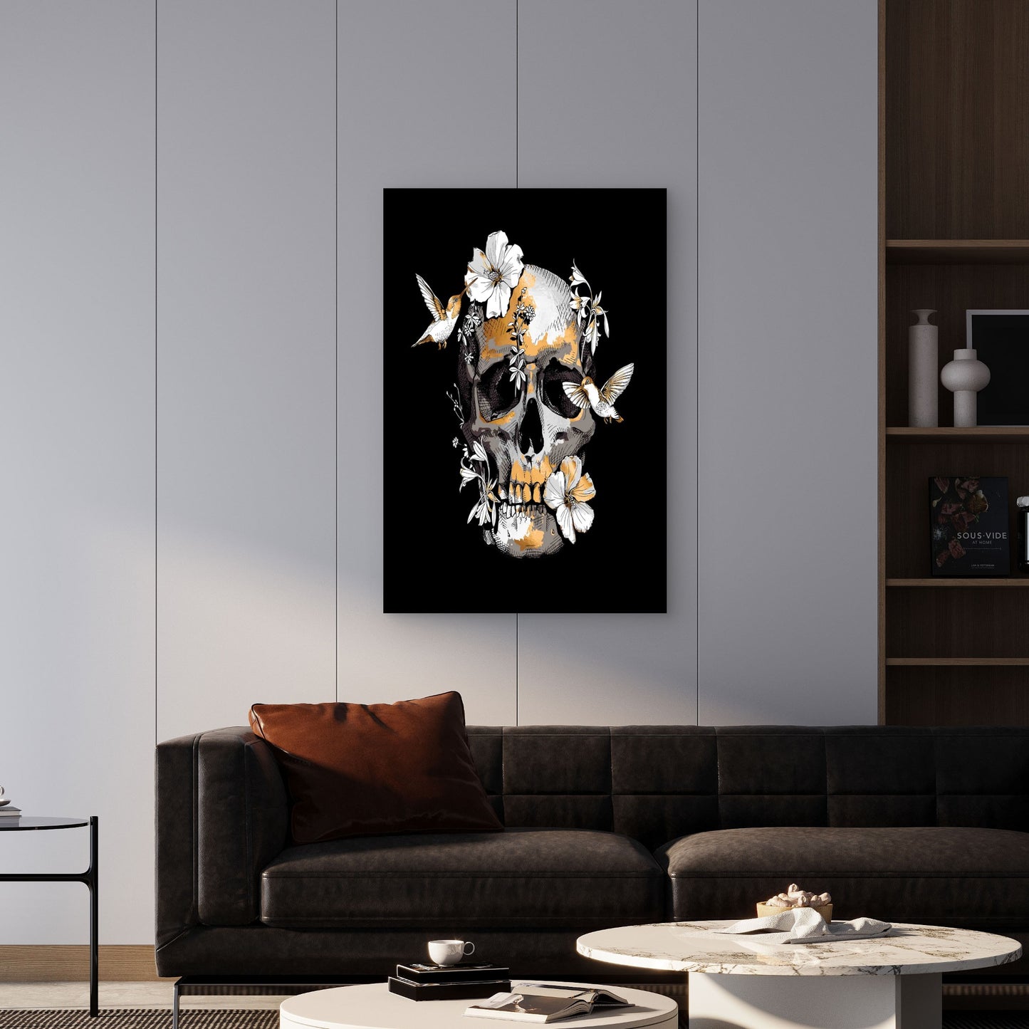 Eternal Bloom Upon The Skull 40x60cm Metal Print Ready to Hang