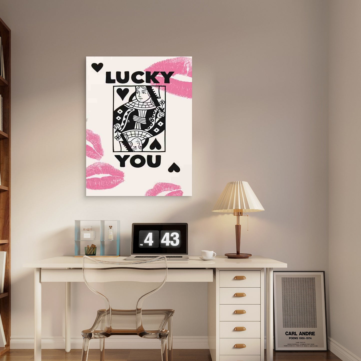 Lucky You Queen Of Hearts 40x60cm Metal Print Ready to Hang