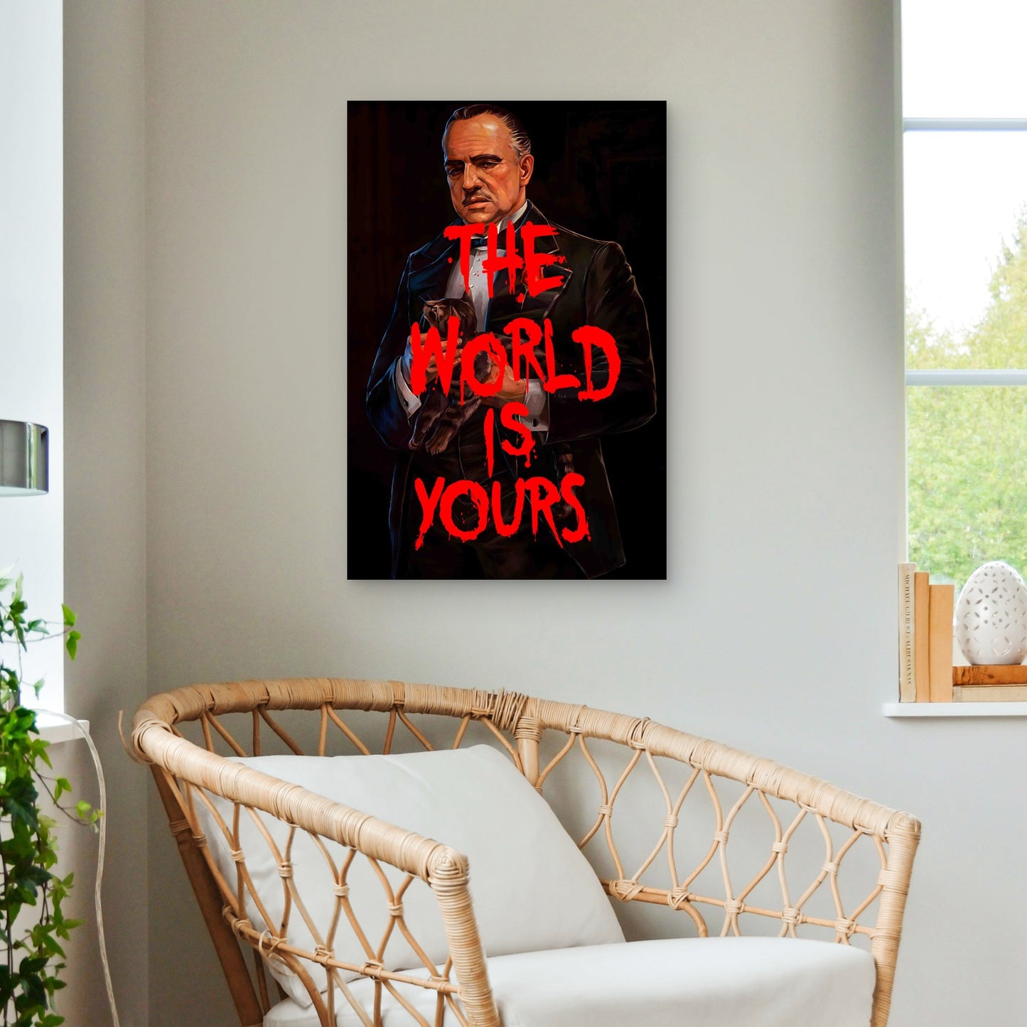 Tuxedo Mob Boss Red Quote Text 40x60cm Metal Print Ready to Hang