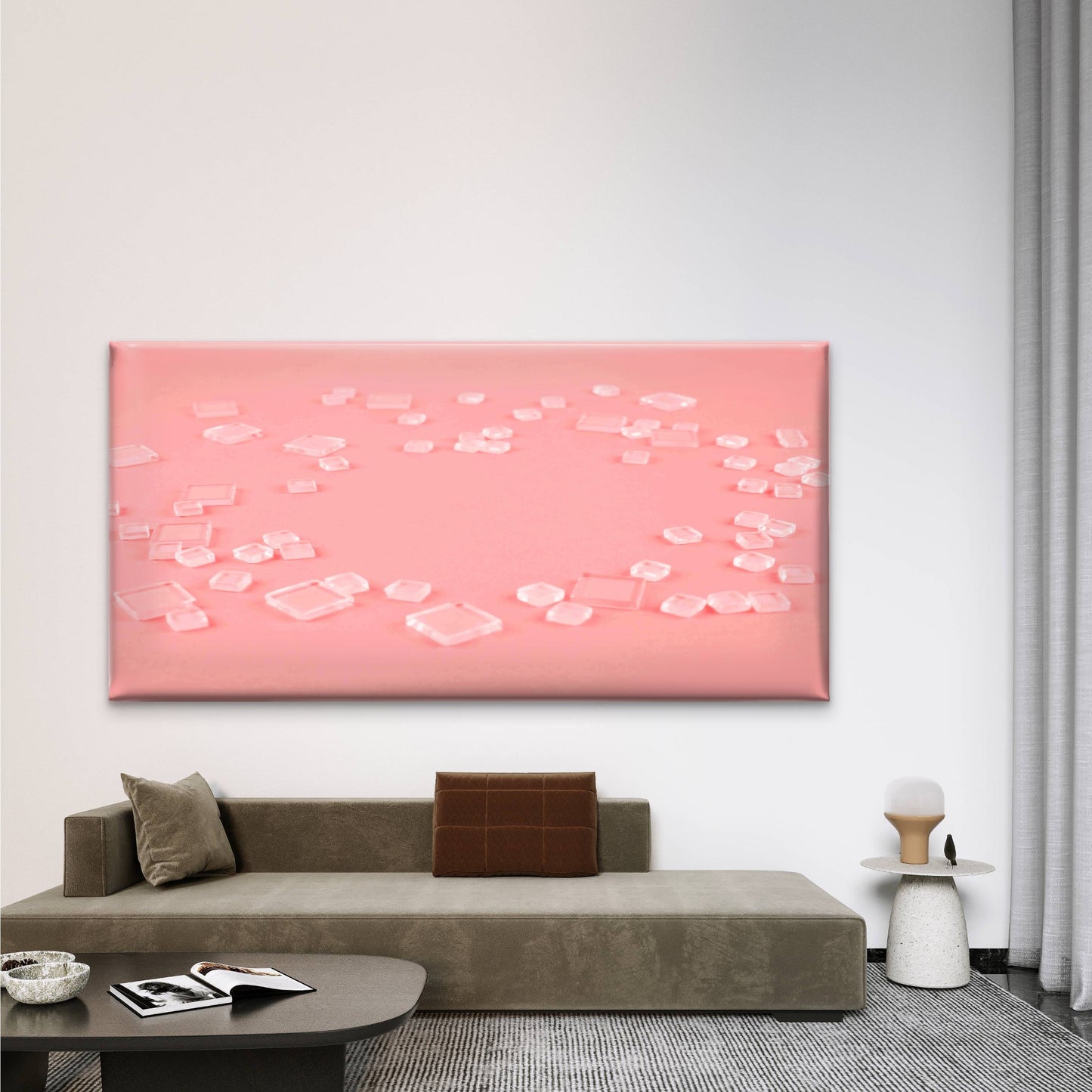 Ice Cubes Pattern Wall Art Canvas Office Home Room Framed 120x60cm