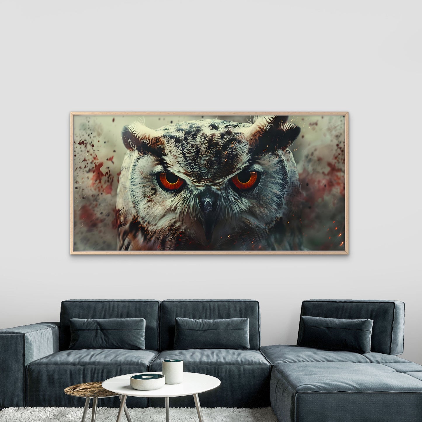 Fierce Orange Eyes Stare Wall Art Canvas Office Home Room Framed 120x60cm