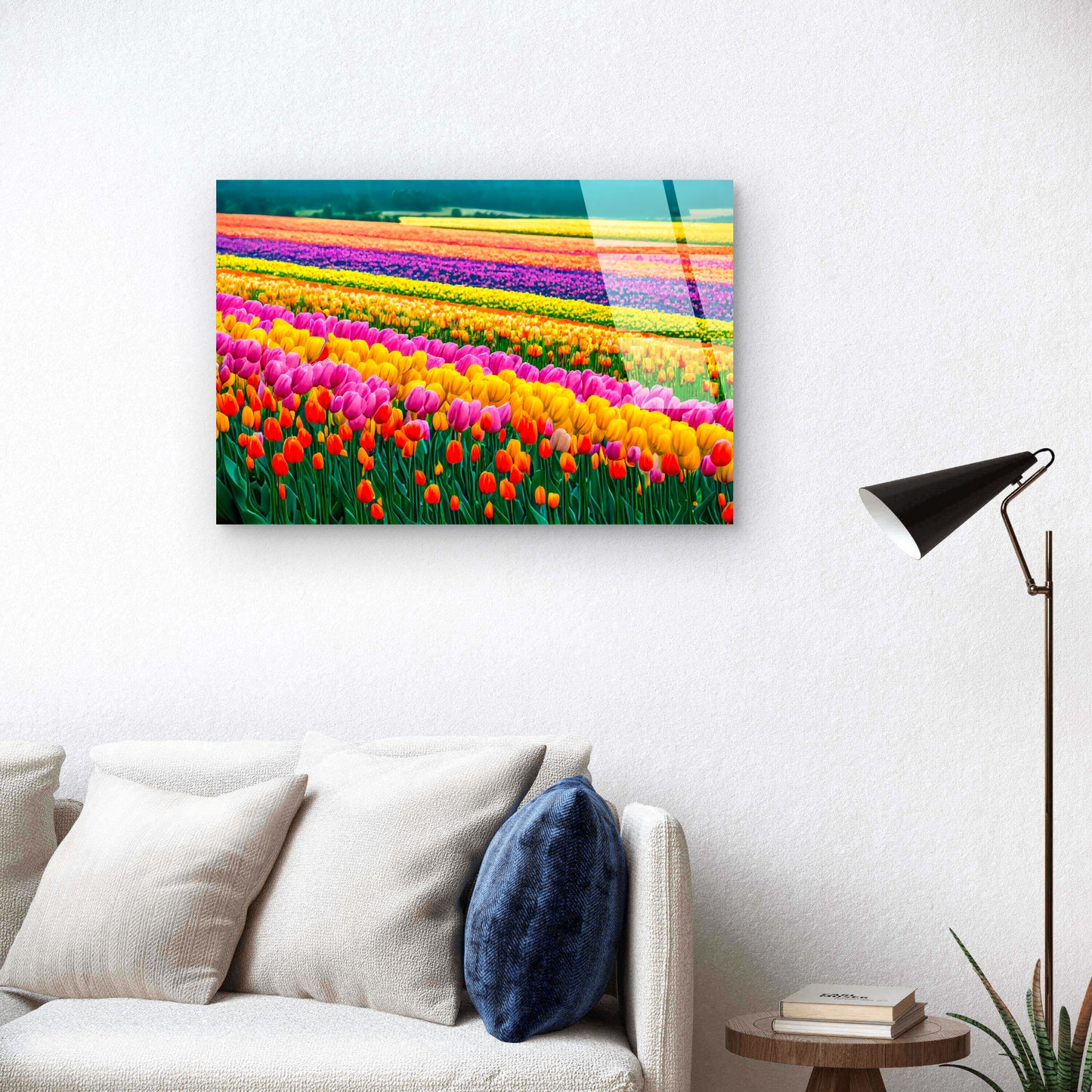 Holland Tulip Farm Field Acrylic Glass Printing Wall Art Australian Made Quality