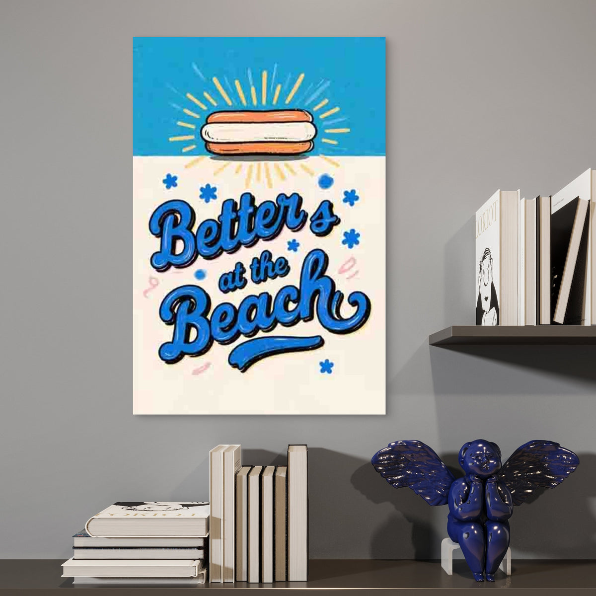 Beach - Themed Abstract Art Style Metal Print Ready to Hang