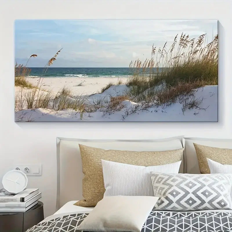 Beach Scene wall canvas office home room framed 120x60cm - Bella Home Decor