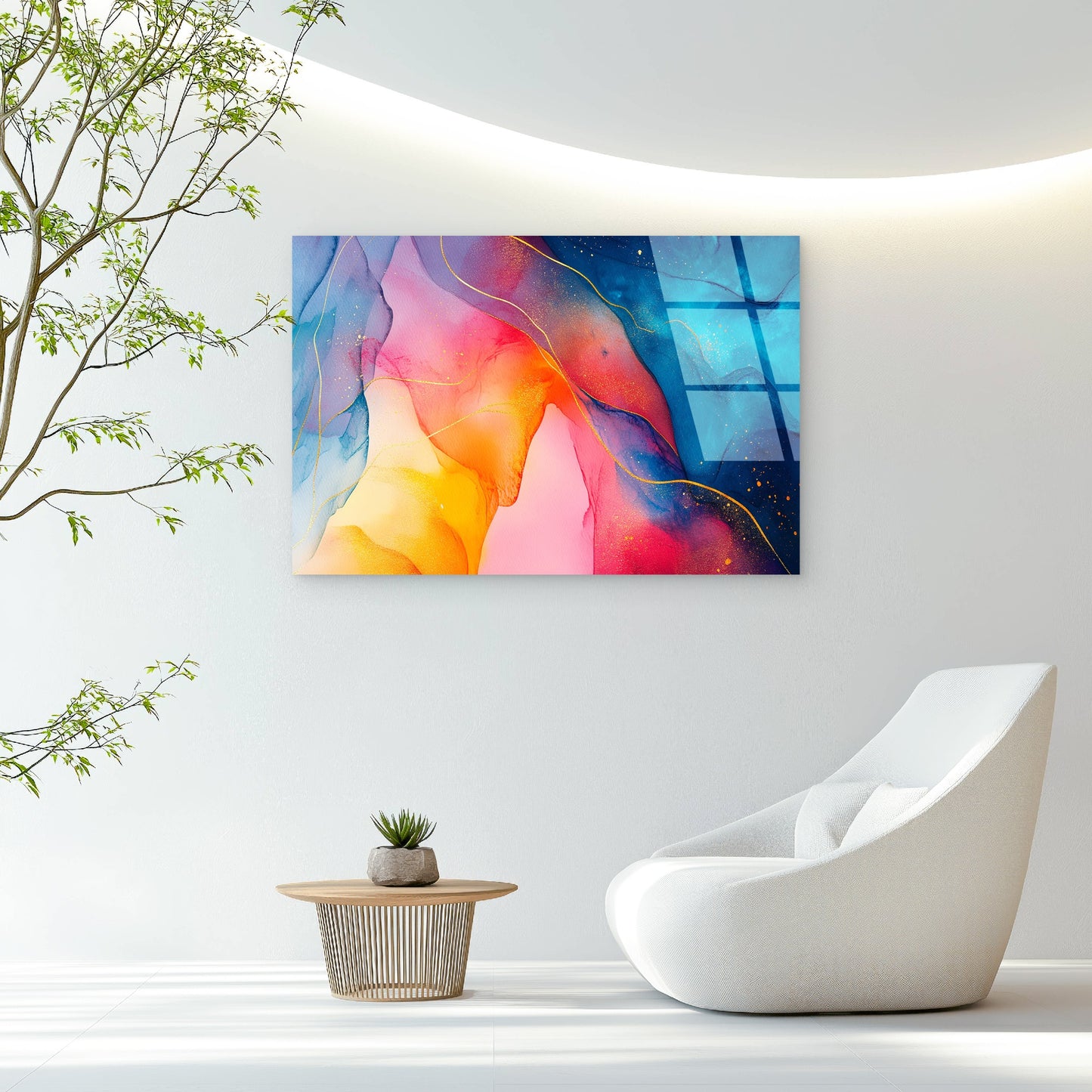 Teal Pink Alcohol Ink Abstract Glass Printing Wall Art Australian Made Quality