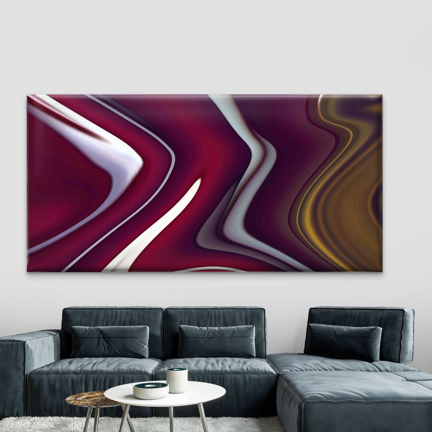 Red and Yellow Abstract Wall Art Canvas Office Home Room Framed 120x60cm