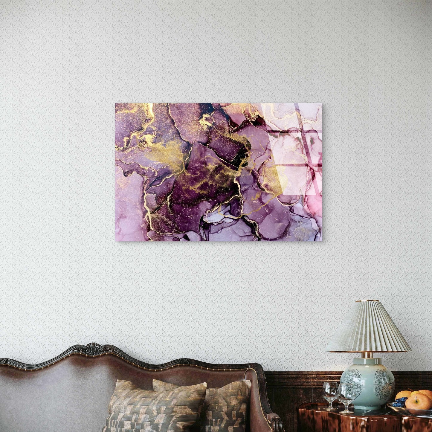 Luxury Plum Magenta Metallic Acrylic Glass Printing Wall Art Australian Made Quality