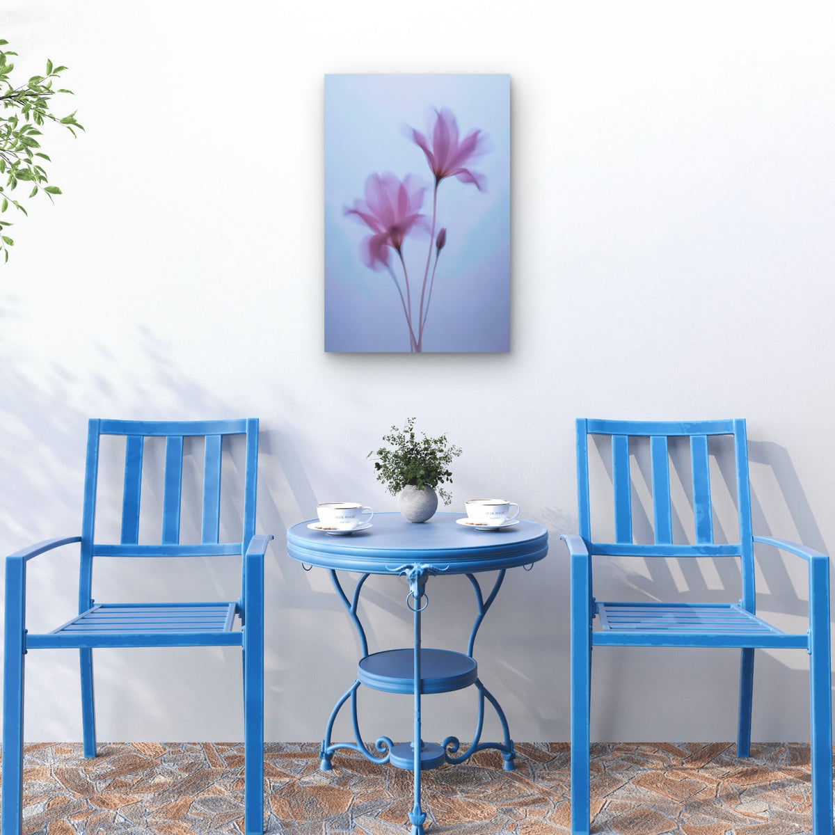 Softly Focused Pink Flowers 40x60cm Metal Print Ready to Hang