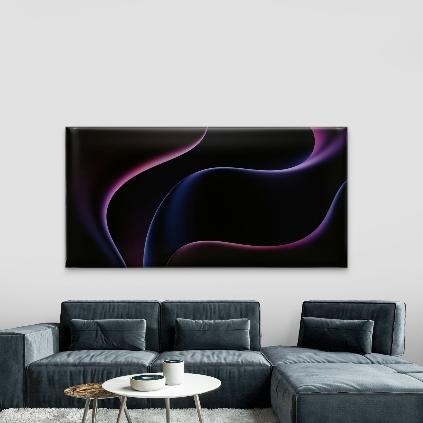 Deep Velvet Flowing Shapes Wall Art Canvas Office Home Room Framed 120x60cm