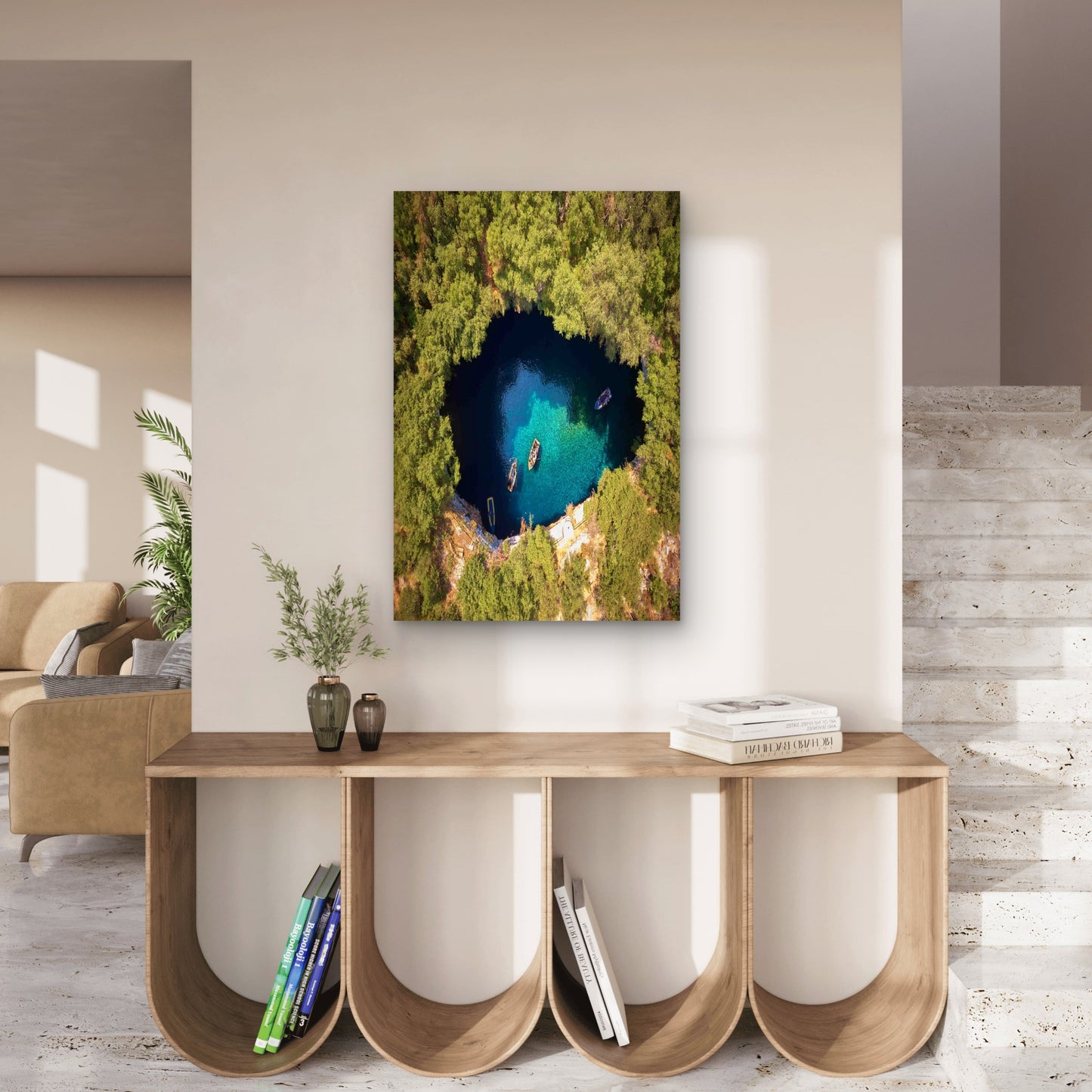The Hidden Waters Of Melissani Cave 40x60cm Metal Print Ready to Hang