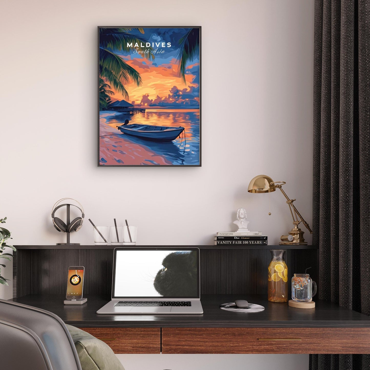 Discover Beauty In The Maldives Travel Poster Print Wall Art