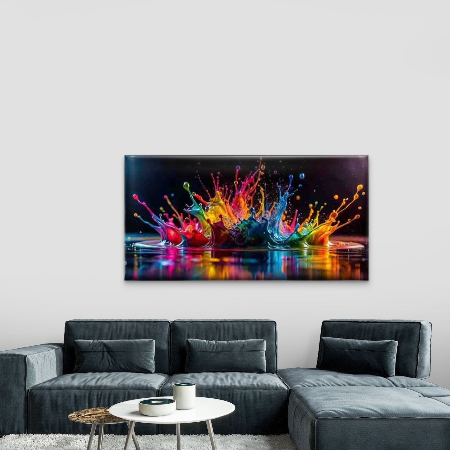 Abstract Design Paint Splash Wall Art Canvas Office Home Room Framed 120x60cm - Bella Home Decor