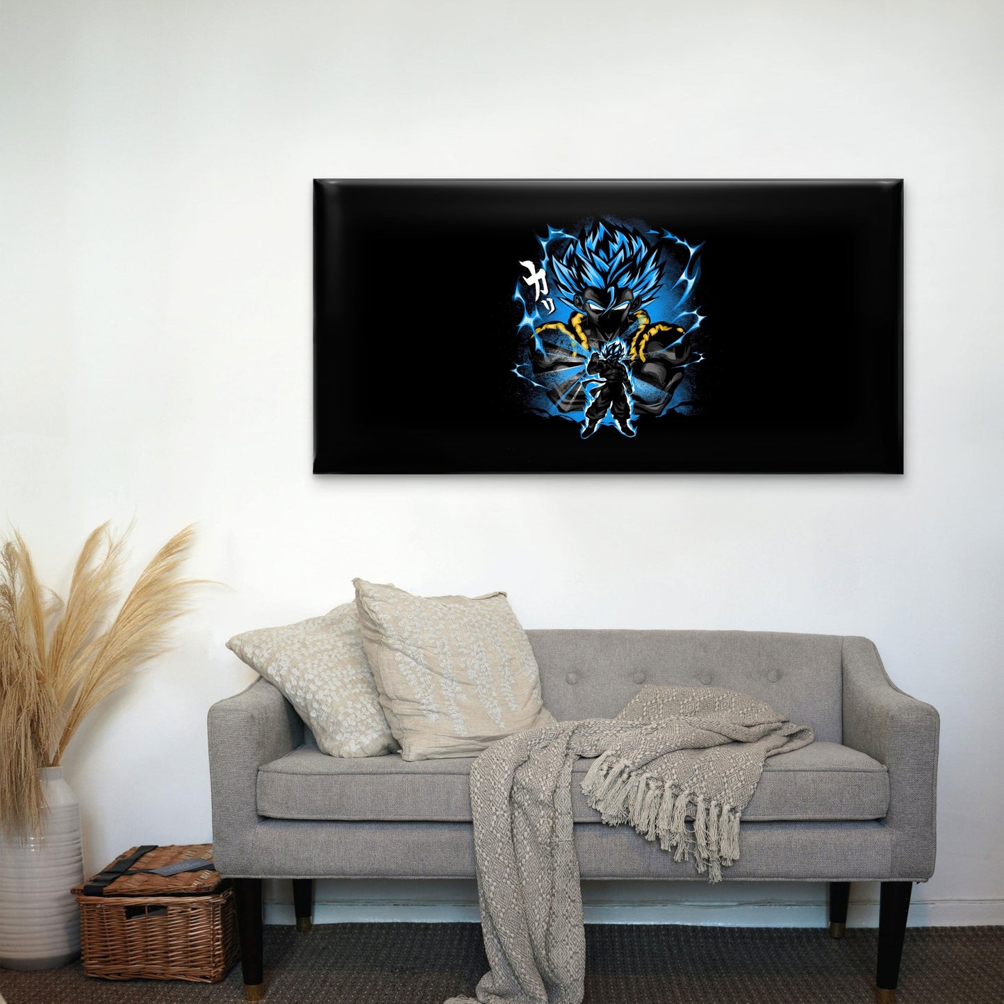 Dark Neon Warrior Wall Art Canvas Office Home Room Framed 120x60cm