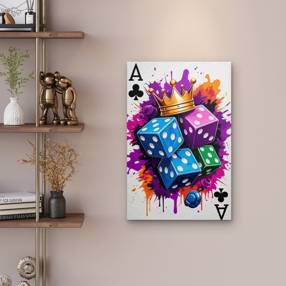 Retro Ace of Spades Metal Print Ready to Hang