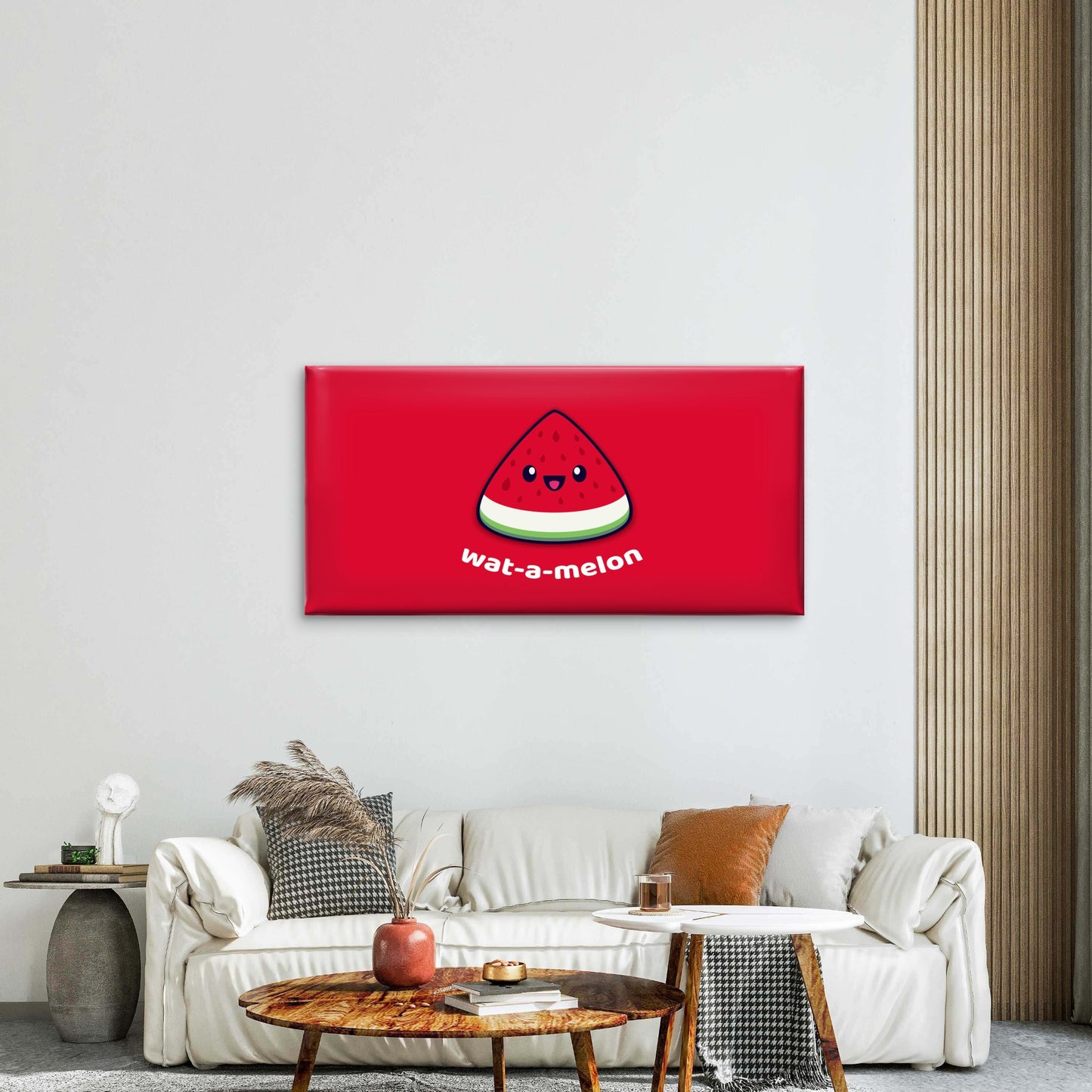 Bold Red Melon Cartoon Wall Art Canvas Office Home Room Framed 120x60cm