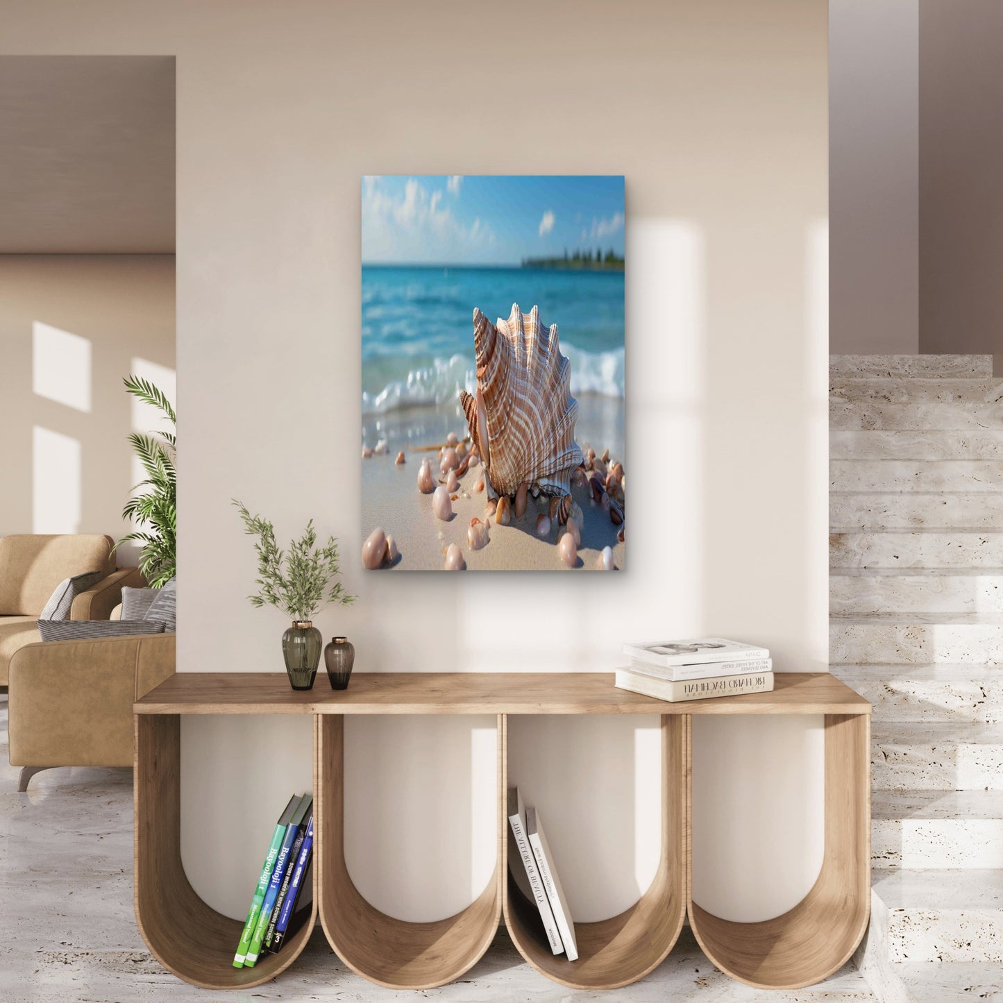 Ocean Treasure on the Shore 40x60cm Metal Print Ready to Hang