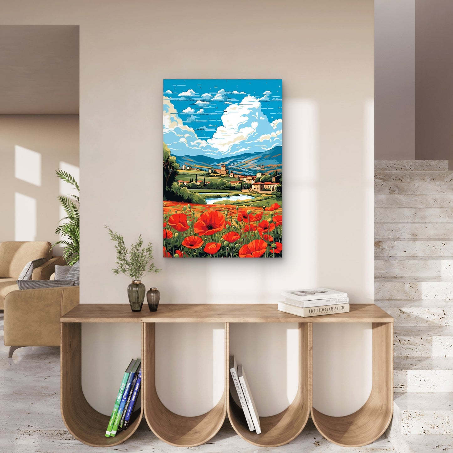 Floral Meadow Landscapes 40x60cm Metal Print Ready to Hang