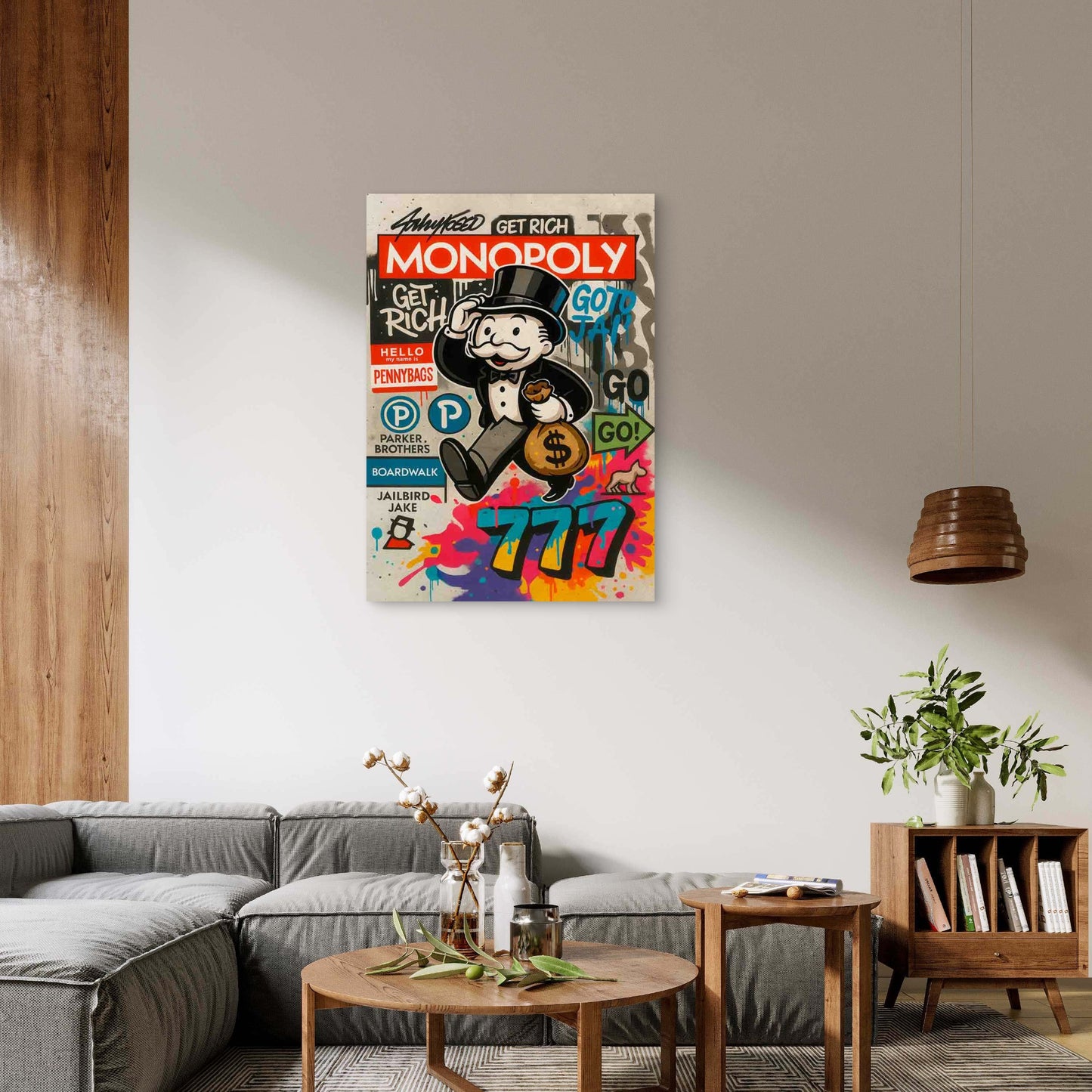 Graffiti Boardgame Mascot Running Swiftly 40x60cm Metal Print Ready to Hang