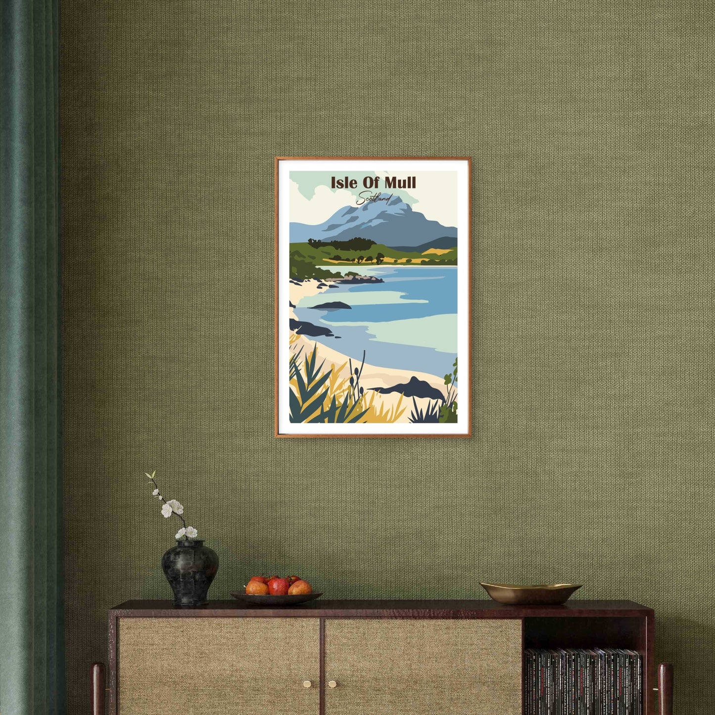 Isle Of Mull Scotland Retro Coastal Lake Travel Poster Print Wall Art