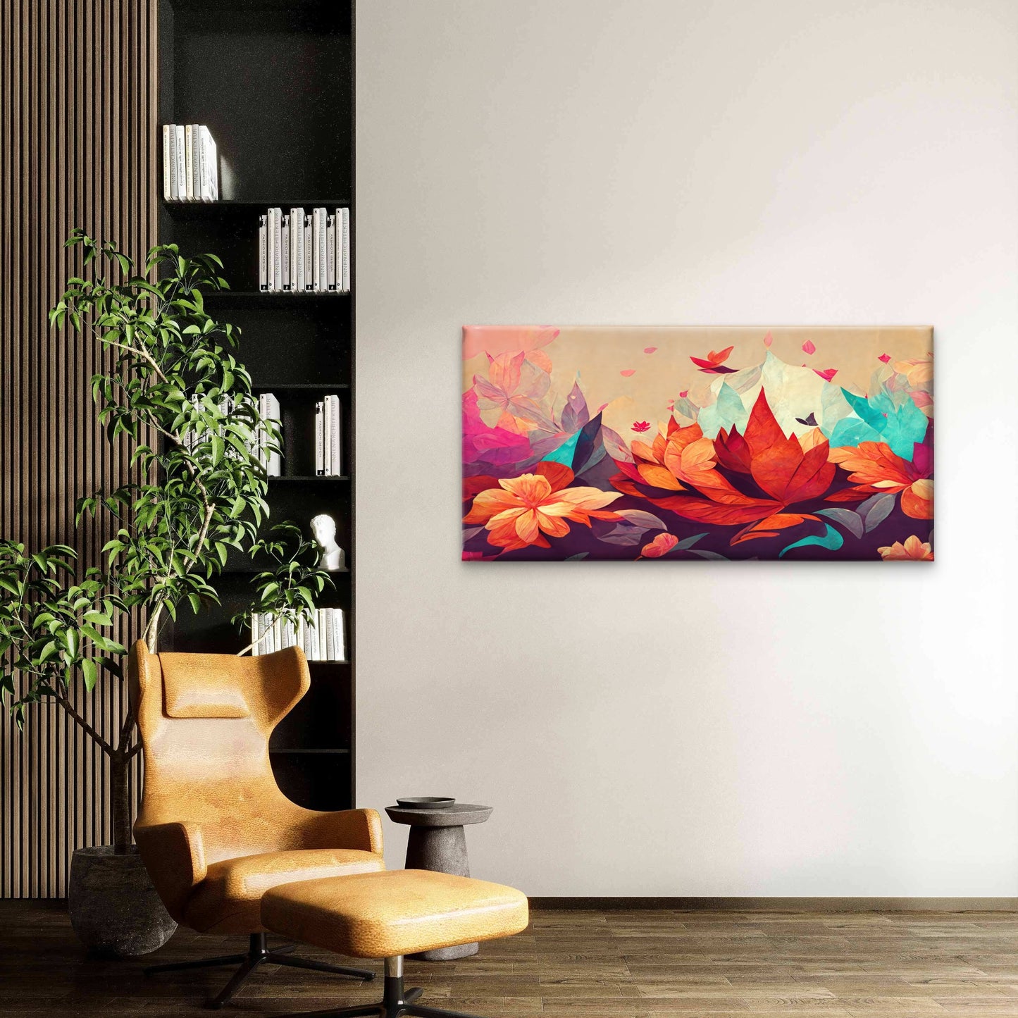Many Dry Leaves Warm Tones Deep Colors Wall Art Canvas Office Home Room Framed 120x60cm