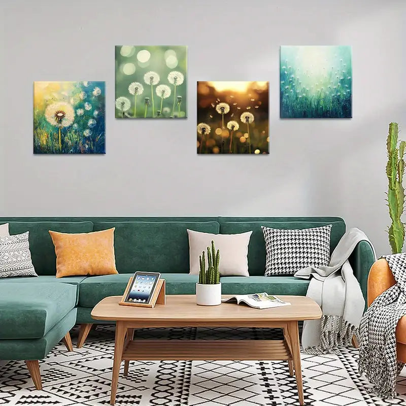 4pcs Seeds Nature Decorative Artwork Wall Art Canvas Framed