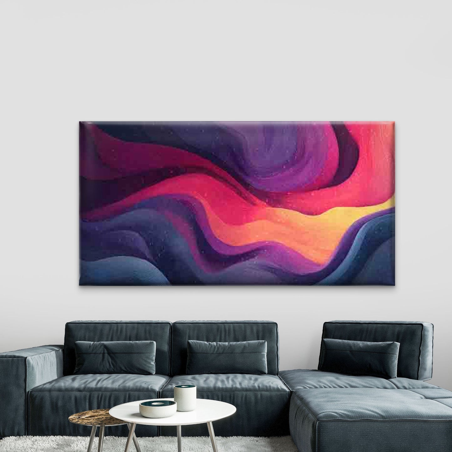 Multicolor Pink Purple Blue Wall Art Canvas Office Home Room Framed 120x60cm