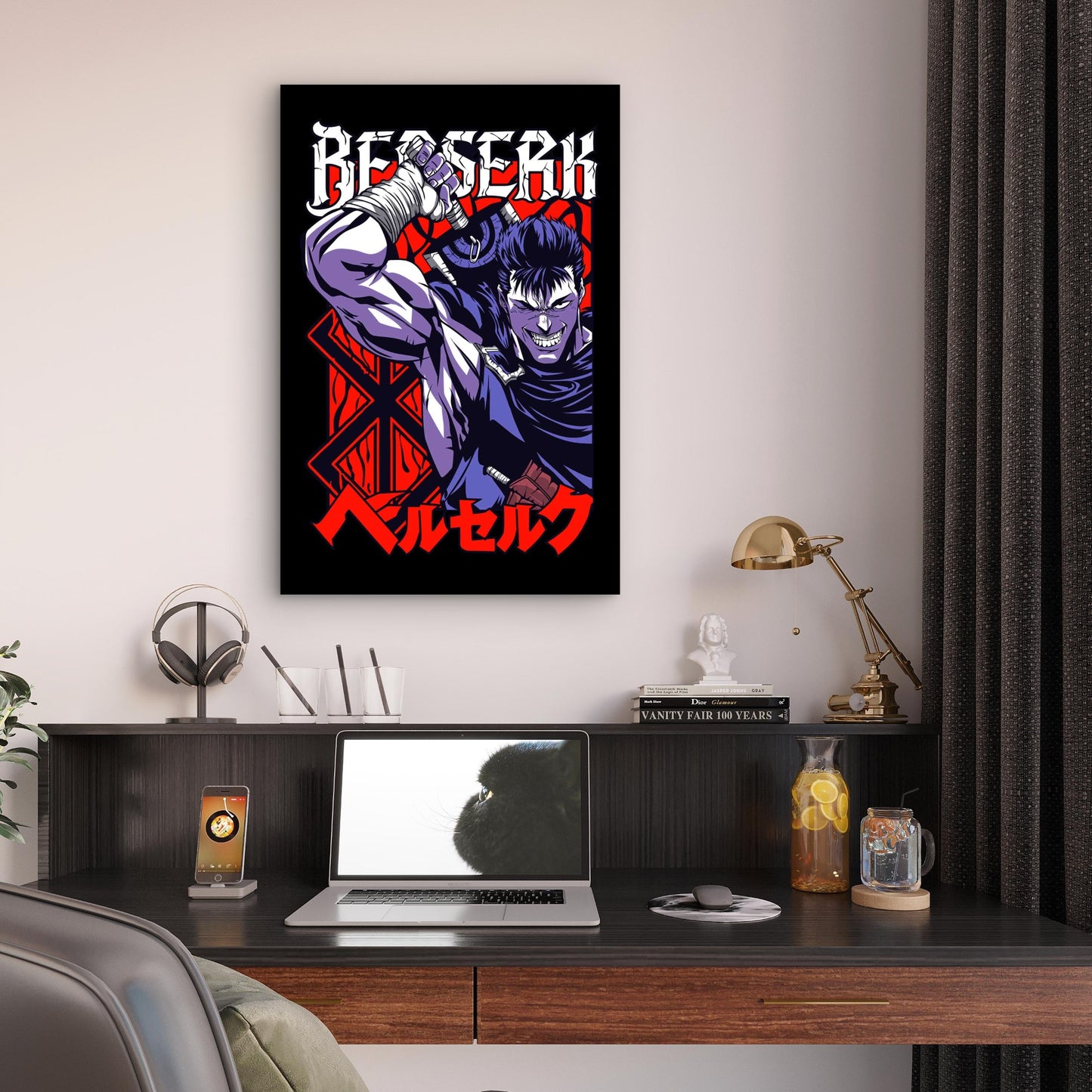 Dark Fantasy Swordsman Sigil 40x60cm Metal Print Ready to Hang